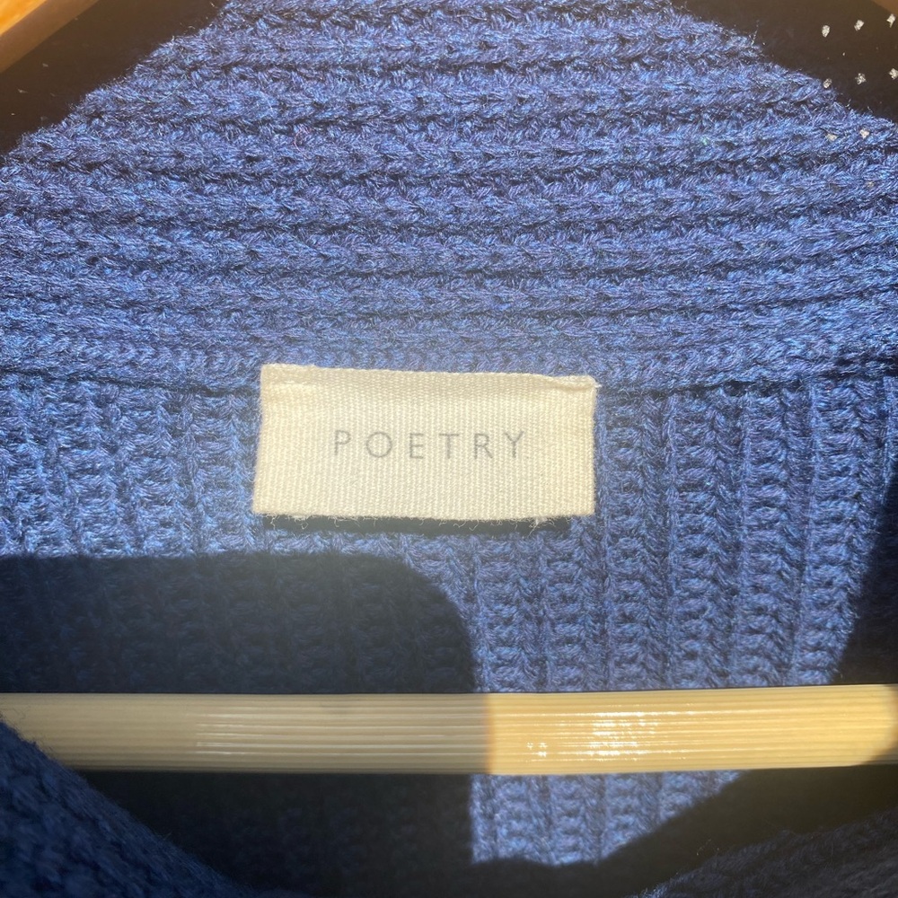 Poetry Blue organic wool/cotton cardigan size 18 - Picture 4 of 7